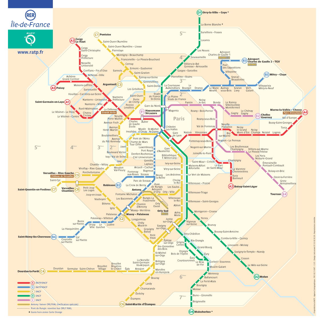 paris rer plan